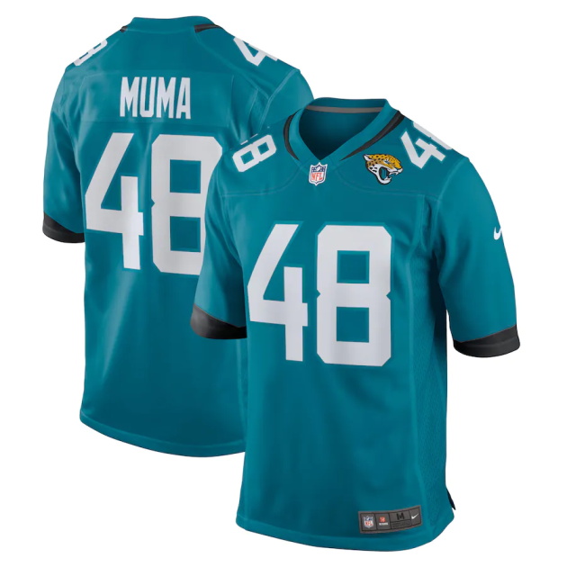 mens nike chad muma teal jacksonville jaguars game jersey